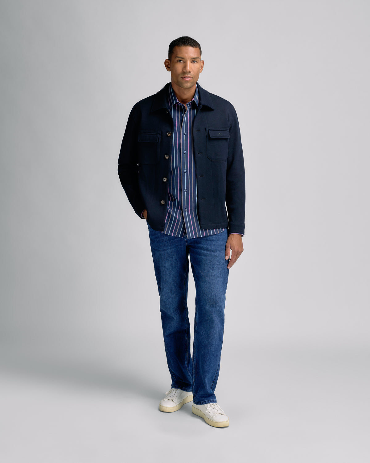 Shirt Jacket Knit Navy