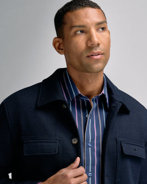 Shirt Jacket Knit Navy