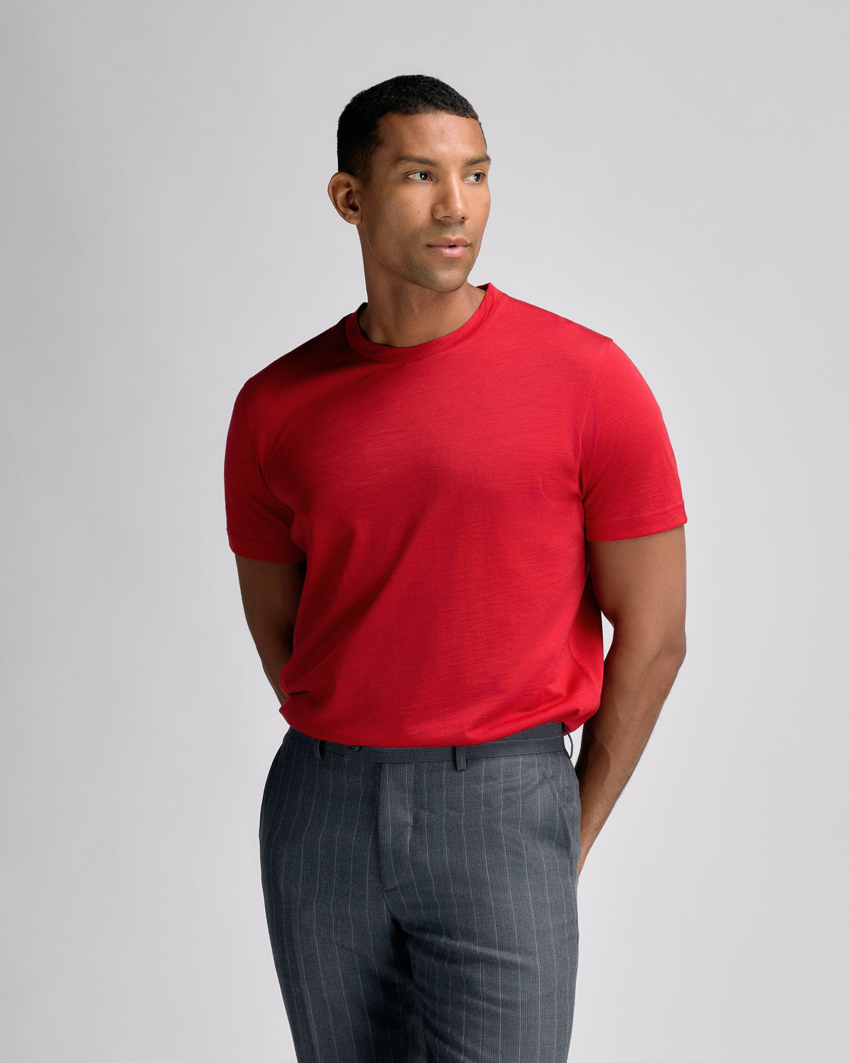 Fine Wool T-shirt Red