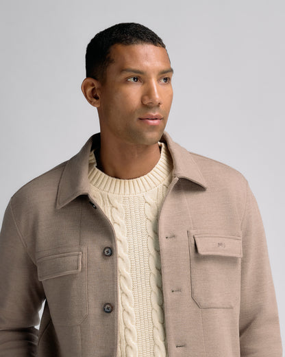 Shirt Jacket Knit Beige