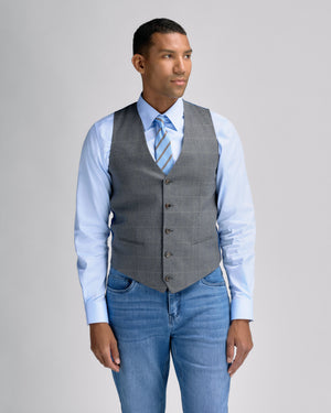 Flanell Grey Check Vest