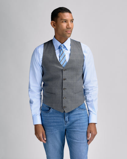 Flanell Grey Check Vest