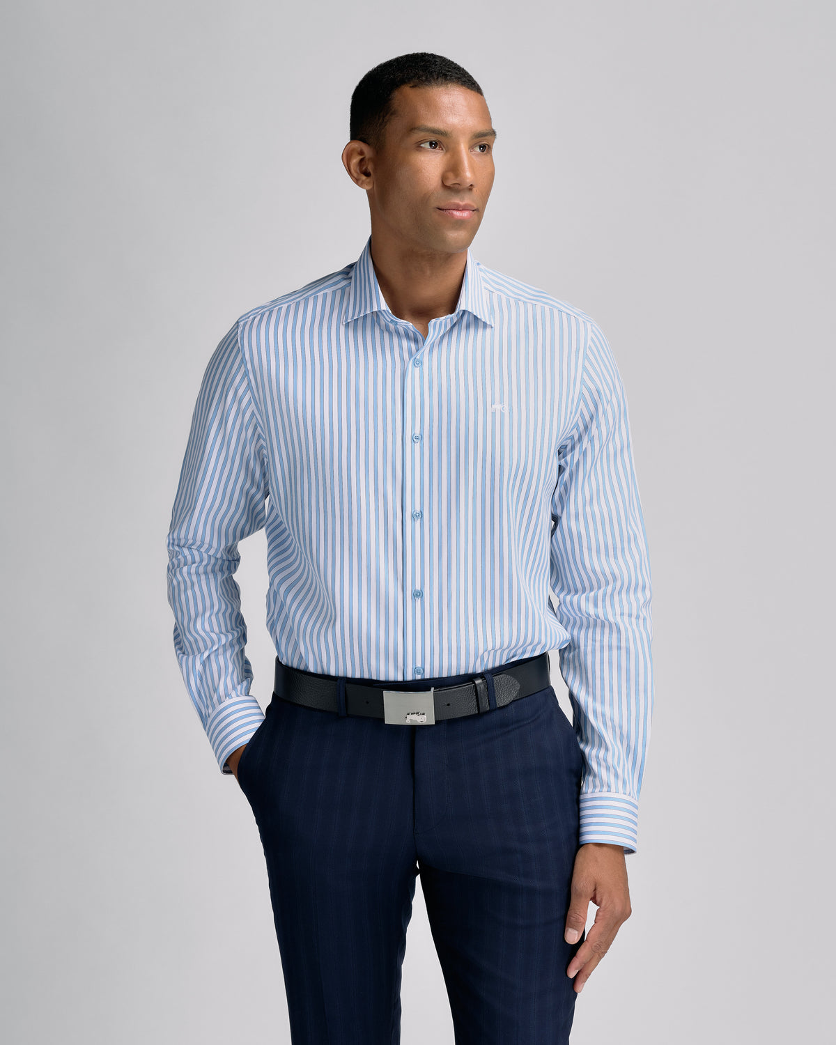 Bold Stripe Blue Shirt S