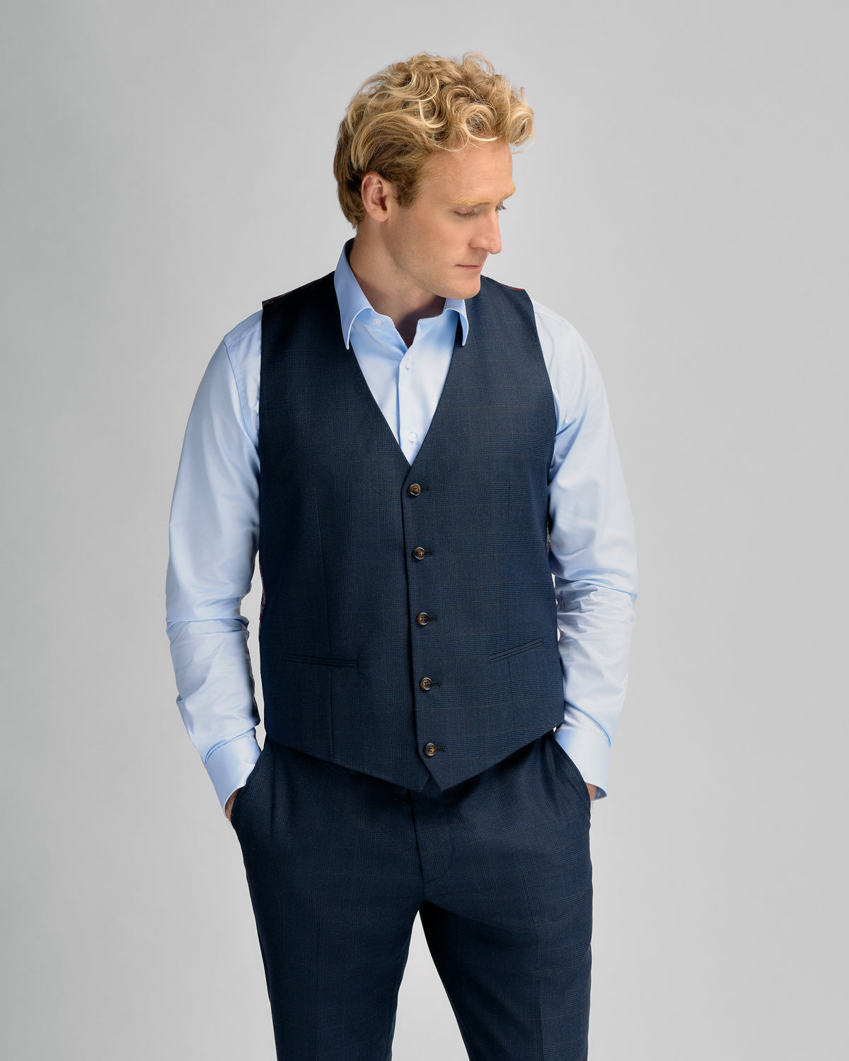 Check Vest Blue