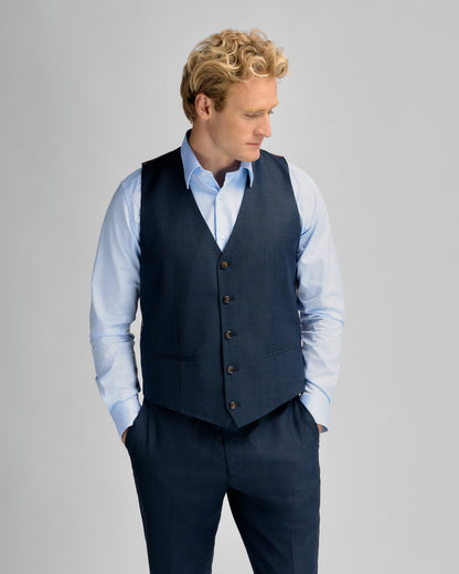 Check Vest Blue