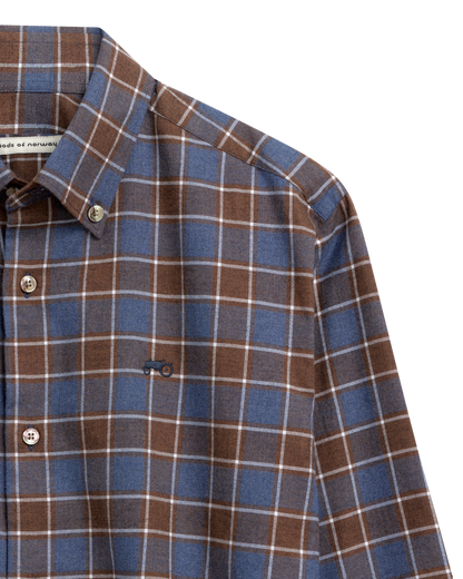 Brown Blue Check Shirt R