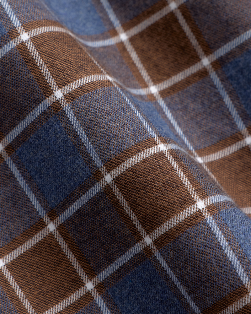 Brown Blue Check Shirt R