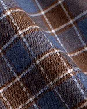 Brown Blue Check Shirt R