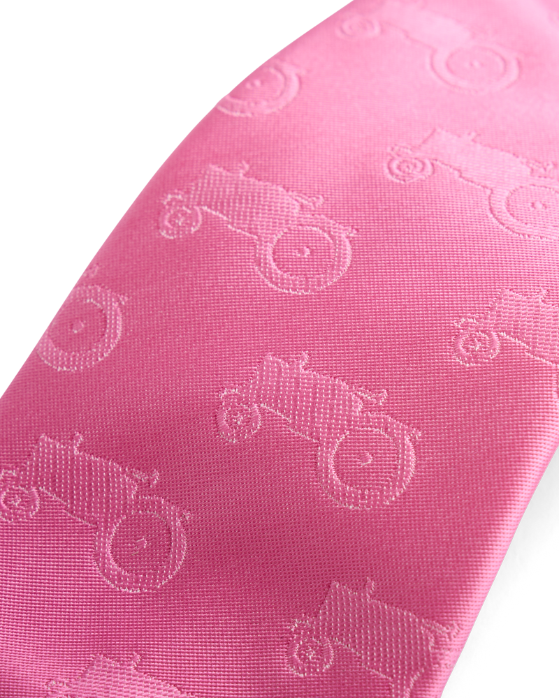 Pink all over tractor tie