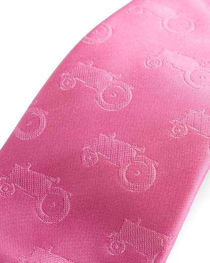 Pink all over tractor tie