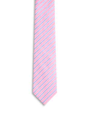 Pink with blue stripe tie