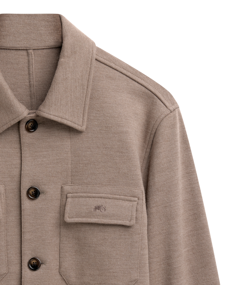 Shirt Jacket Knit Beige