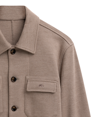 Shirt Jacket Knit Beige