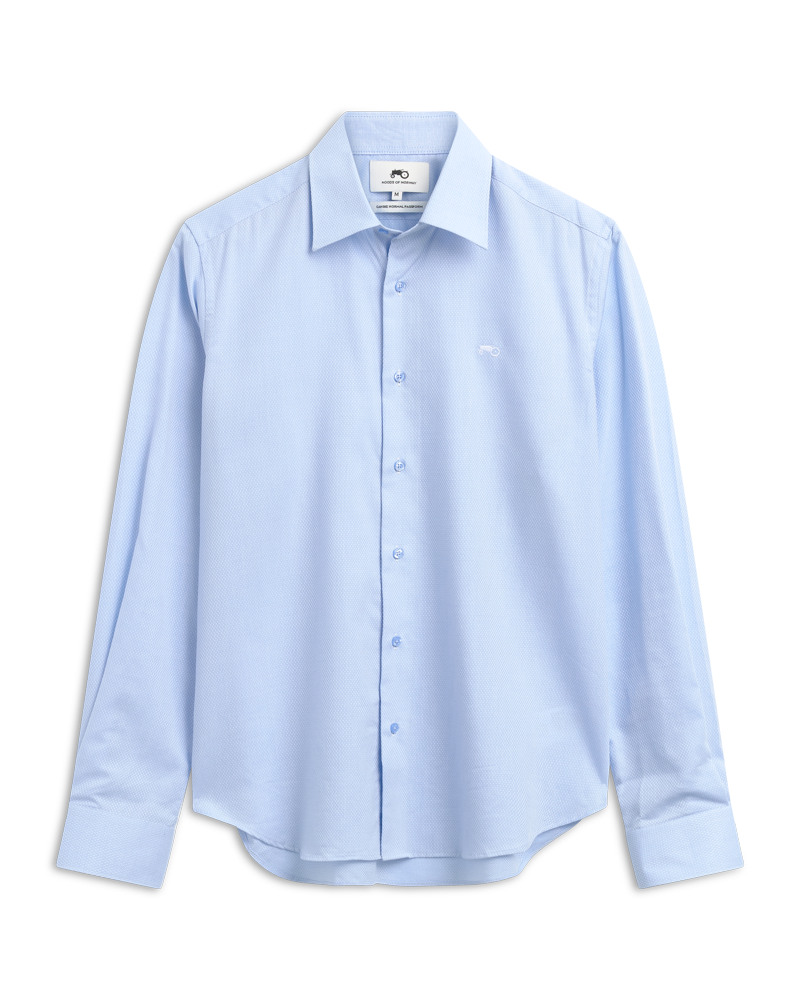 White Dots Blue Shirt R