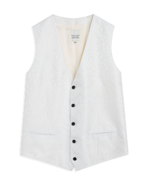 White Jaquard Vest