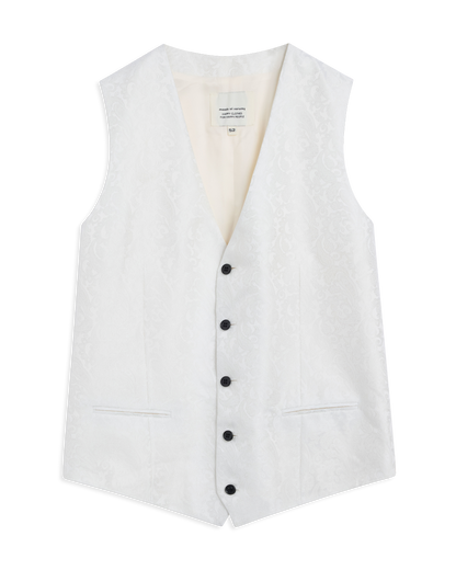White Jaquard Vest