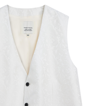 White Jaquard Vest